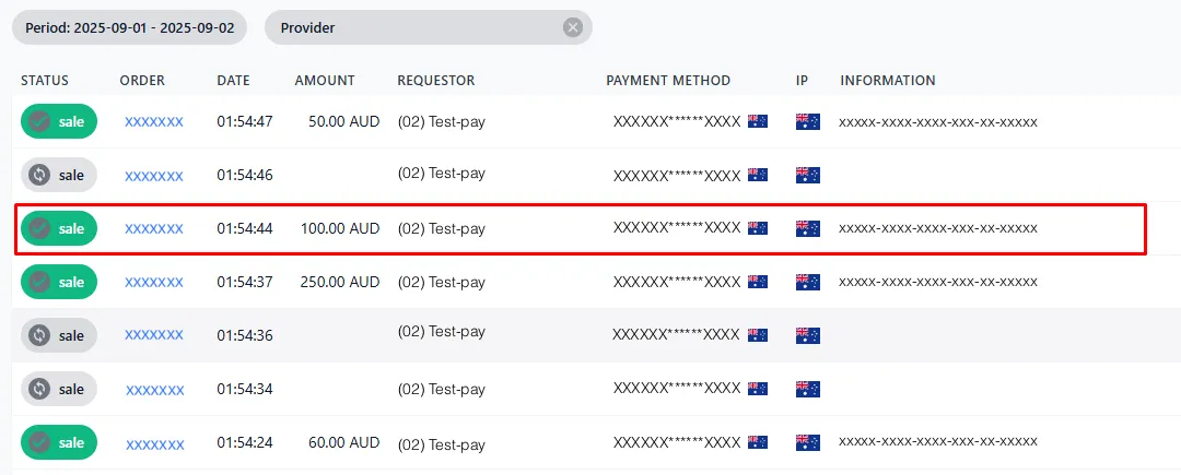Transaction details