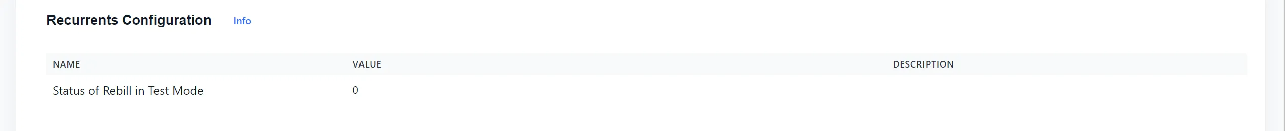 Recurrents Configuration