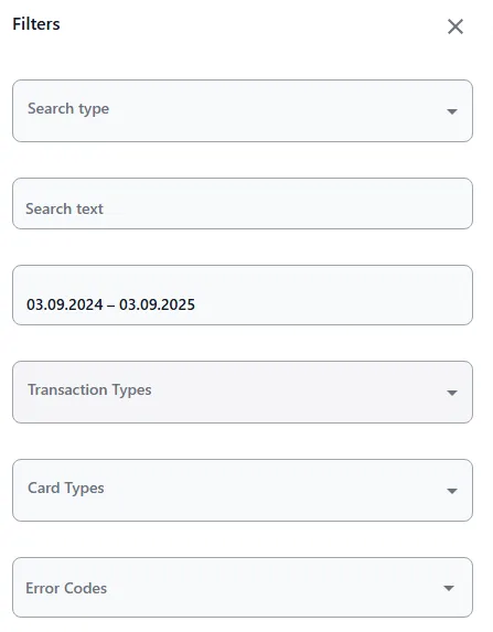 Filter criteria